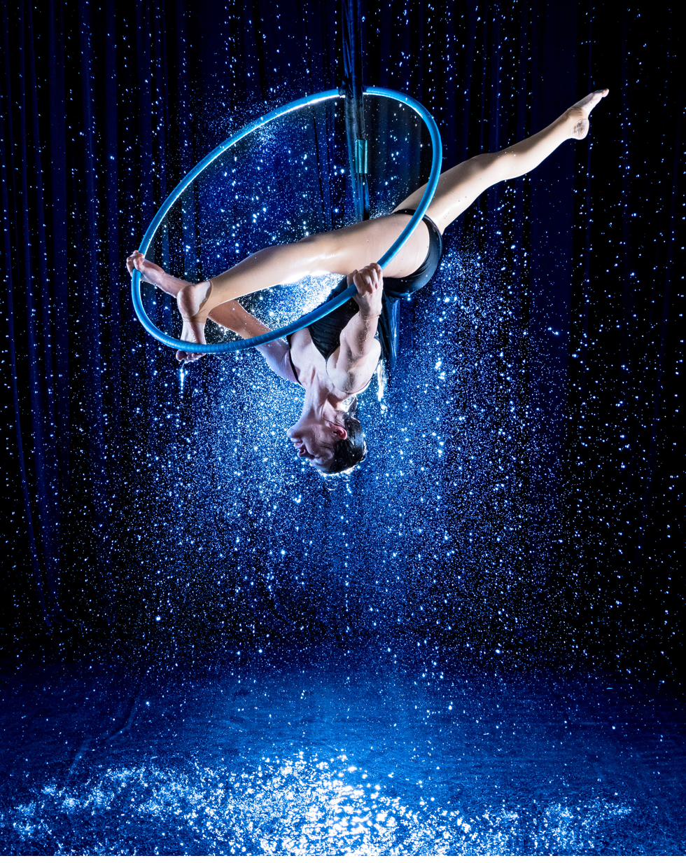 Natalia performing on the aerial hoop